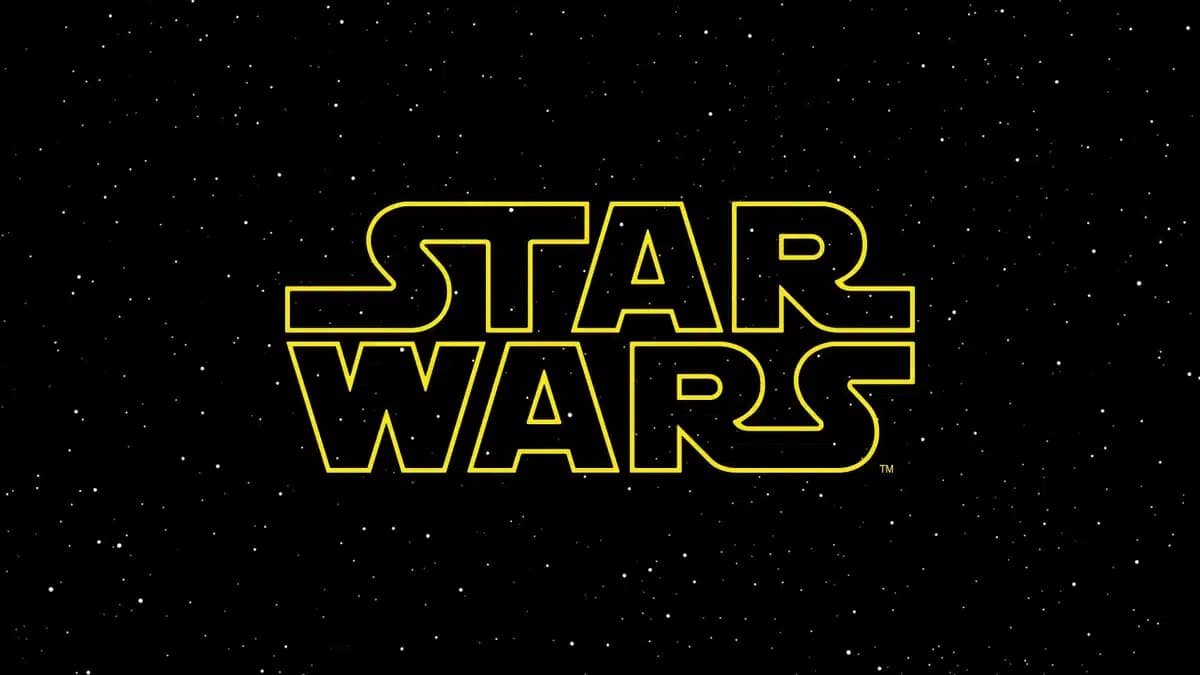 The "Star Wars" logo in yellow outlined letters against a starry black background.